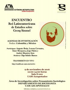 Afiche del evento Red Simmel en México - 2016